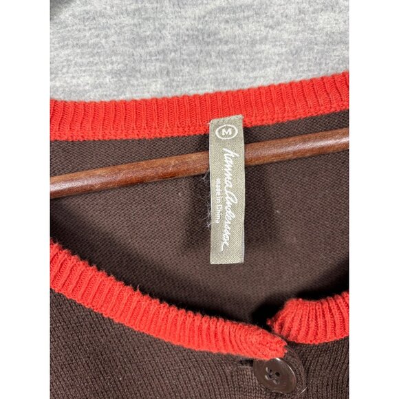 Hanna Andersson Girls Sweater M Cardigan‎ Brown Button - Picture 2 of 5